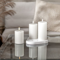 LED Flamme Charge 3-pak Bloklys