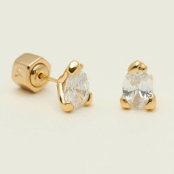 Embla stud Örhängen Crystal gold