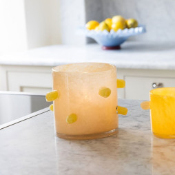 Fyrfadsstage Arlo M beige/gul