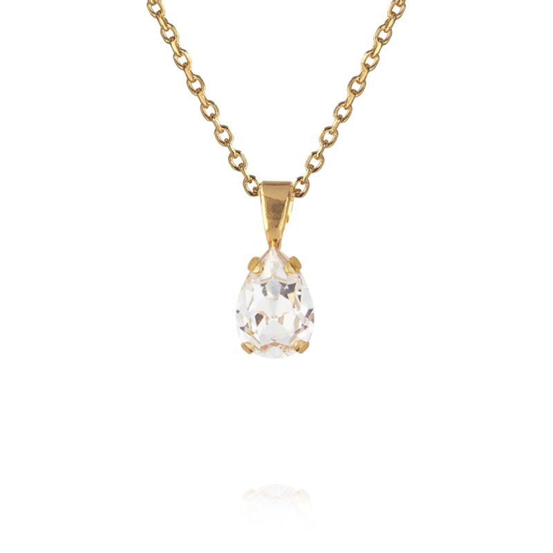 Halskæde Petite Drop Gold Crystal