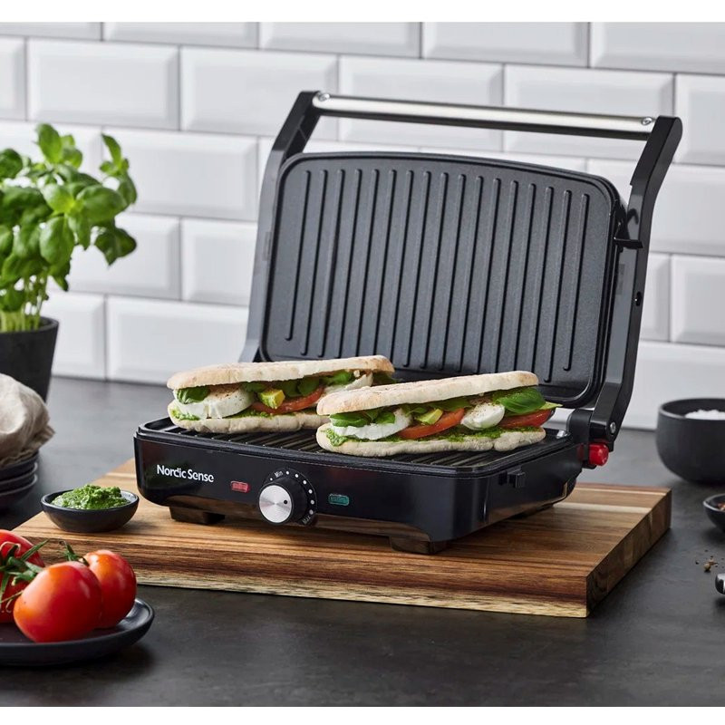 Paninigrill 1600 watt Stål/Sort