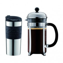 French Press Coffee Maker and Mug