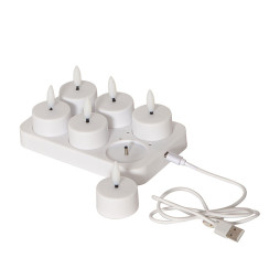 LED Flamme Charge 6-pack Tea Lights