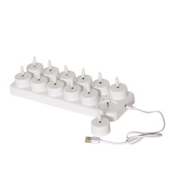 LED Flamme Charge 12-pack Tea Lights