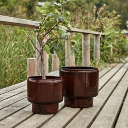 Pile Pot Indoor/Outdoor 2-Pack Brown