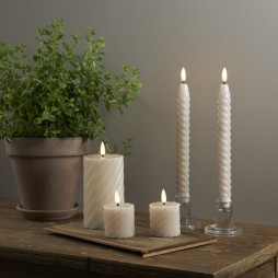LED Block Candle Swirl