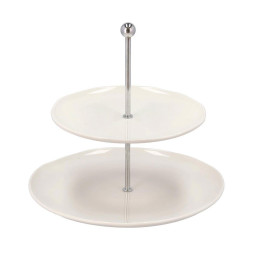 Tiered Serving Stand White Porcelain
