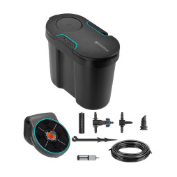 AquaBloom solar-powered irrigation system with water tank