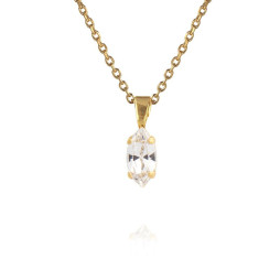 Petite Navette Necklace Gold Crystal