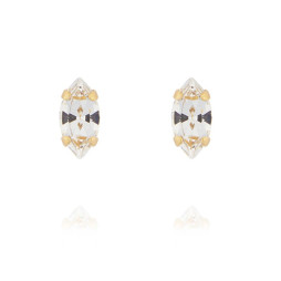 Petite Navette Earring Gold Crystal