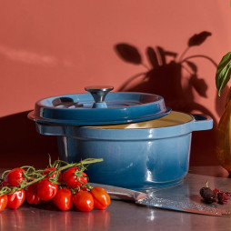Cast Iron Pot YoKama 4.2L – Stone Blue