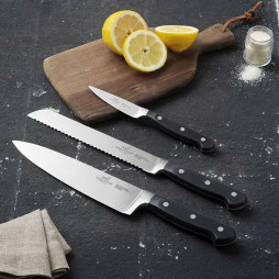 Pluton Knife Set 3 Pieces Steel/Black