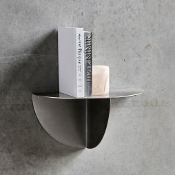Side table Mega brushed silver finish