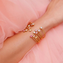 Bracelet Mini Twisted Gold Crystal