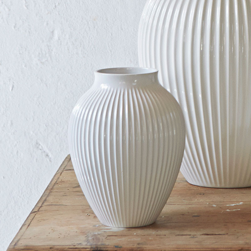 Vase 20 cm Ripple White