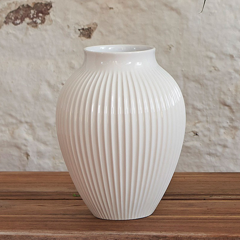 Vase 27 cm Ripple White