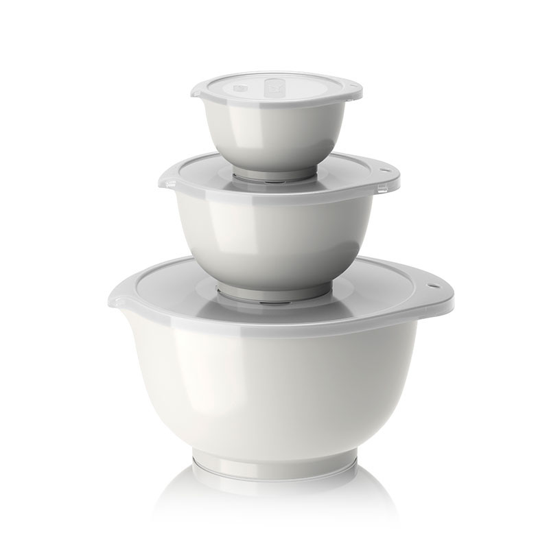 Margrethe Bowl set 3-pack with lid White