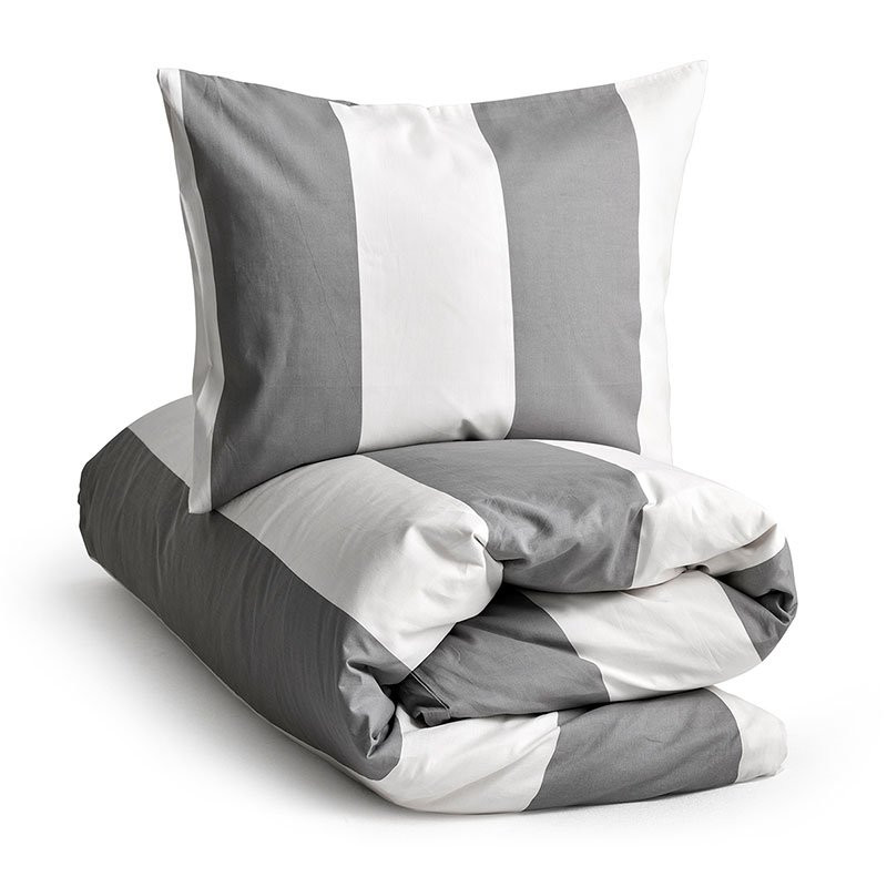 Bedding Set 4-piece Grey Striped