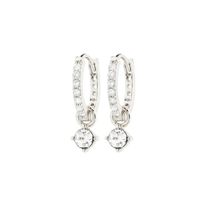 Earrings Crystal Hoops Joa Silver