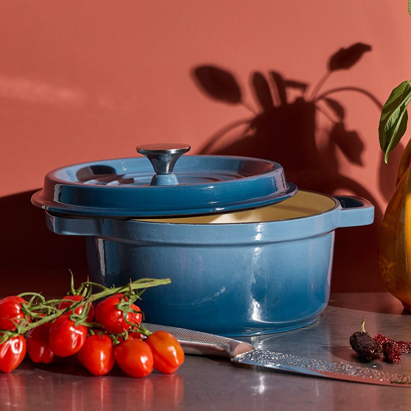 Cast Iron Pot YoKama 4.2L – Stone Blue