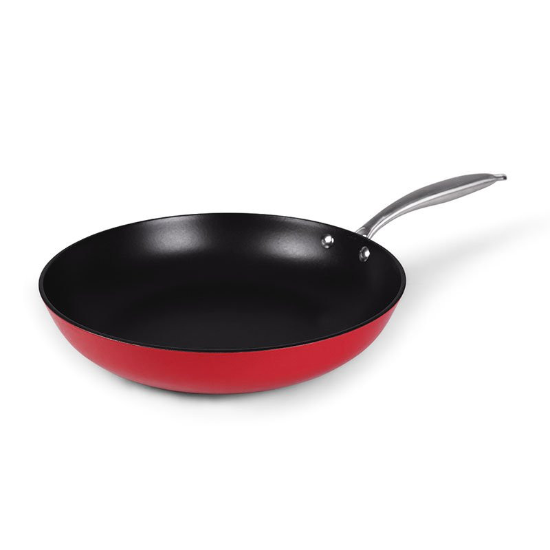Yokama Cast Iron Frying Pan - Red