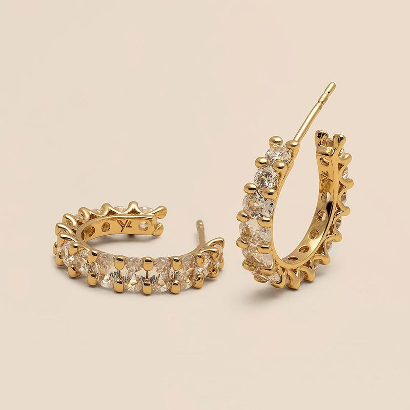 Julien Earrings Crystal Gold