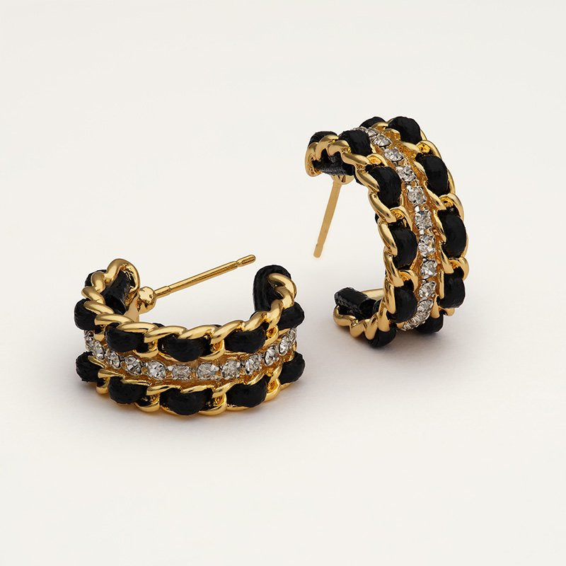 Earringse Coco Hoops Jet/Gold