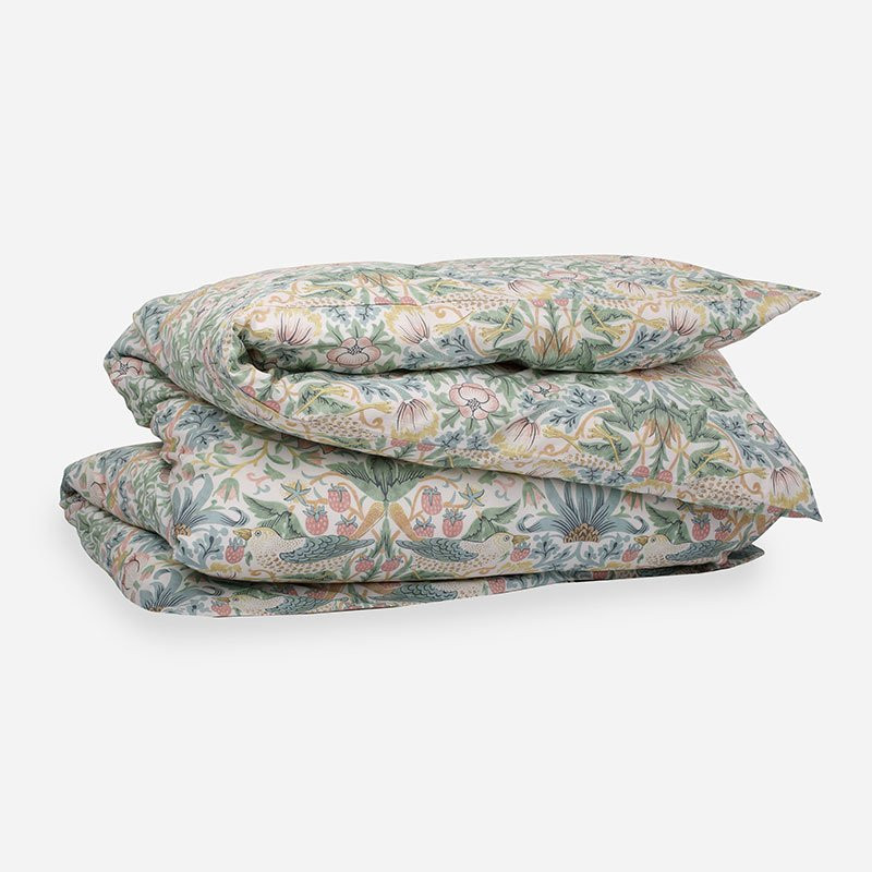 Strawberry Thief Duvet Cover Green/Pink 150x210 cm