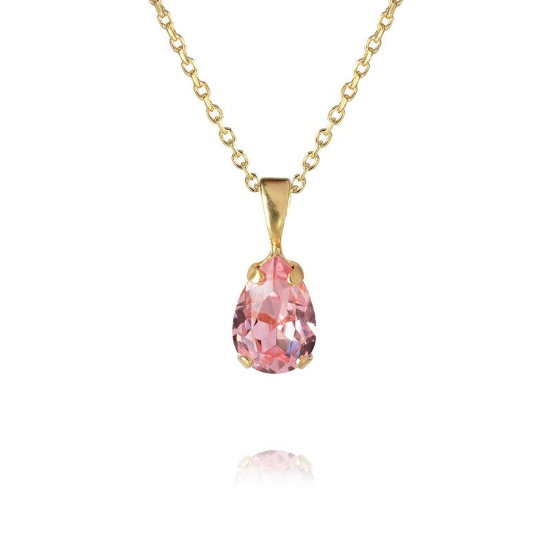 Necklace Petite Drop Gold Light Rose