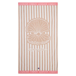 Strandhandduk i bomullsvelour 100x180 cm, beige