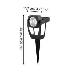 LED Solcellslampa spike svart