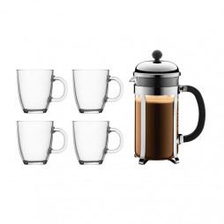 Chambord Sett Presskanne med 4 kaffekrus