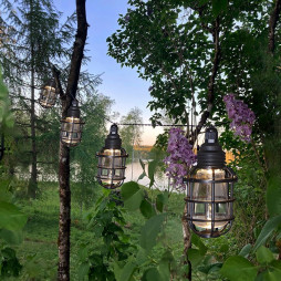 Solcelle-Lyslenke Cage 8 Lamper
