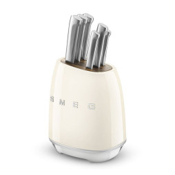 Knivblokk med kniver Creme