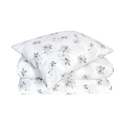 Satinpåslakan 2-dels Mona vit/grön