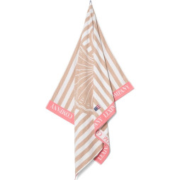 Strandhandduk i bomullsvelour 100x180 cm, beige