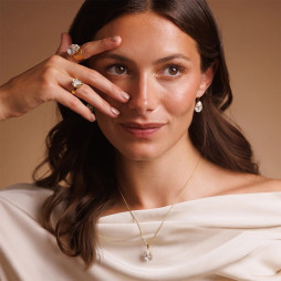 Øredobbene Mini Drop Clasp Gold Crystal