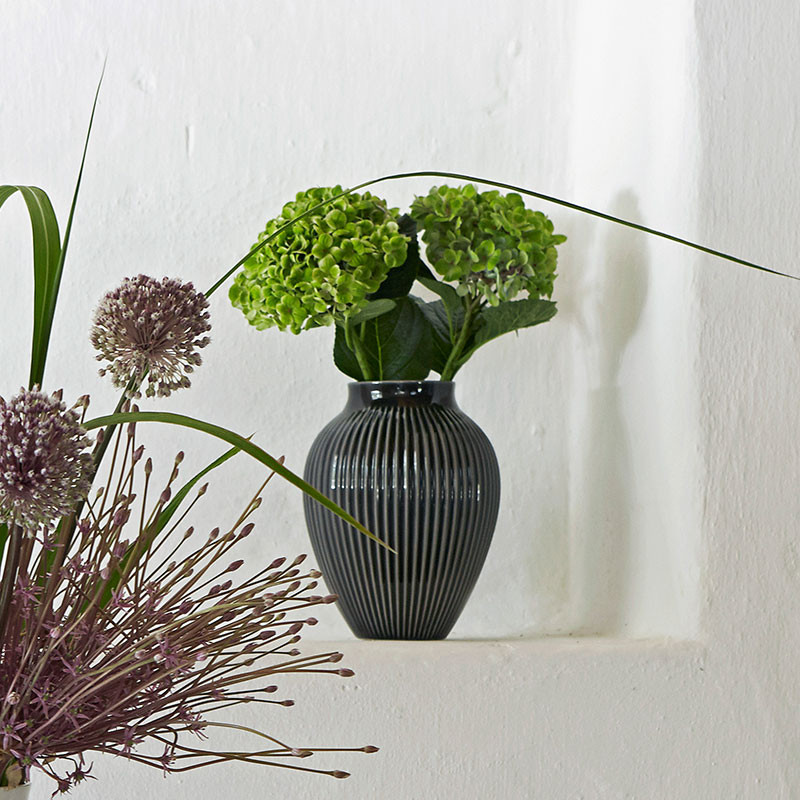 Vase 20 cm Ripple Svart