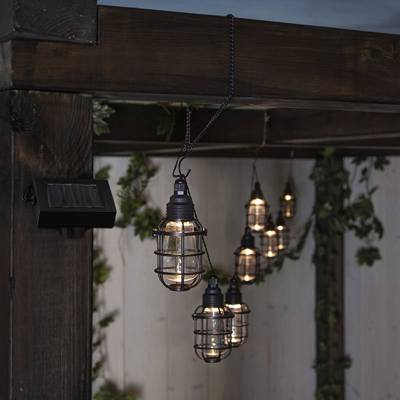 Solcelle-Lyslenke Cage 8 Lamper