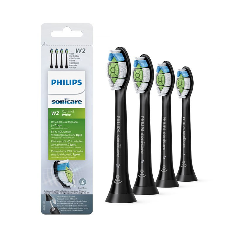 Tannbørstehoder Sonicare W2 4-pakning Svart