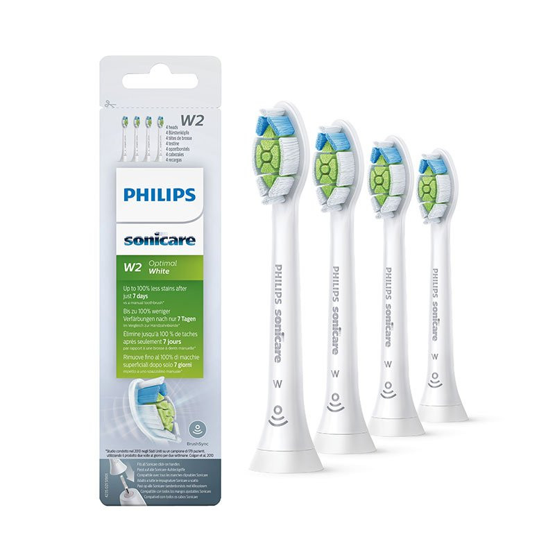 Tannbørstehoder Sonicare W2 4-pakning Hvit