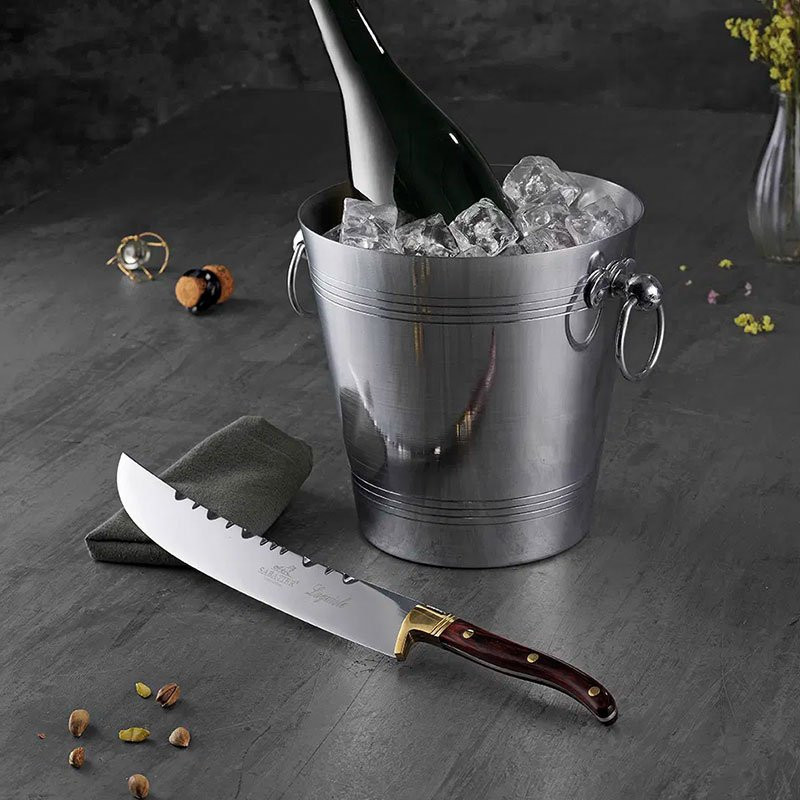 Champagnesabel stål/tre