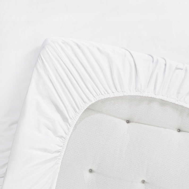 Laken med strikk i egyptisk bomull 180×200 cm, hvit