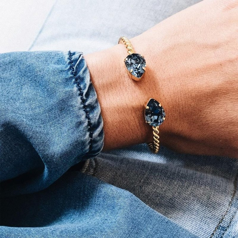 Armbånd Mini drop Gold Denim Blue